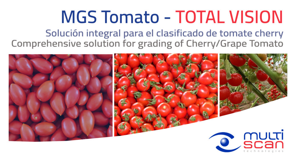 La clasificación de tomate cherry más avanzada para la detección de problemas de calidad en los extremos del producto.