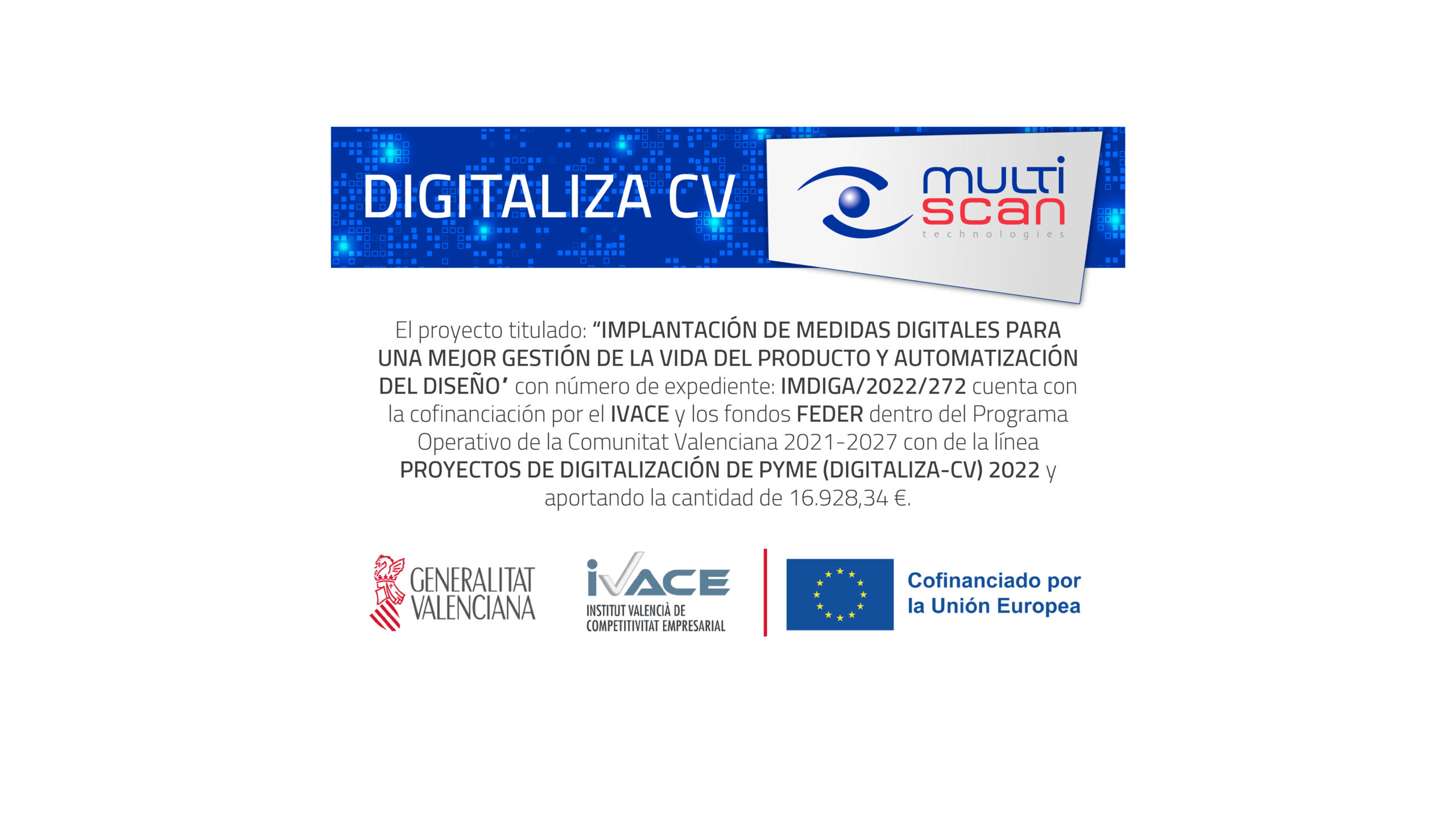 Multiscan Technologies accede al programa DIGITALIZA-CV 2022